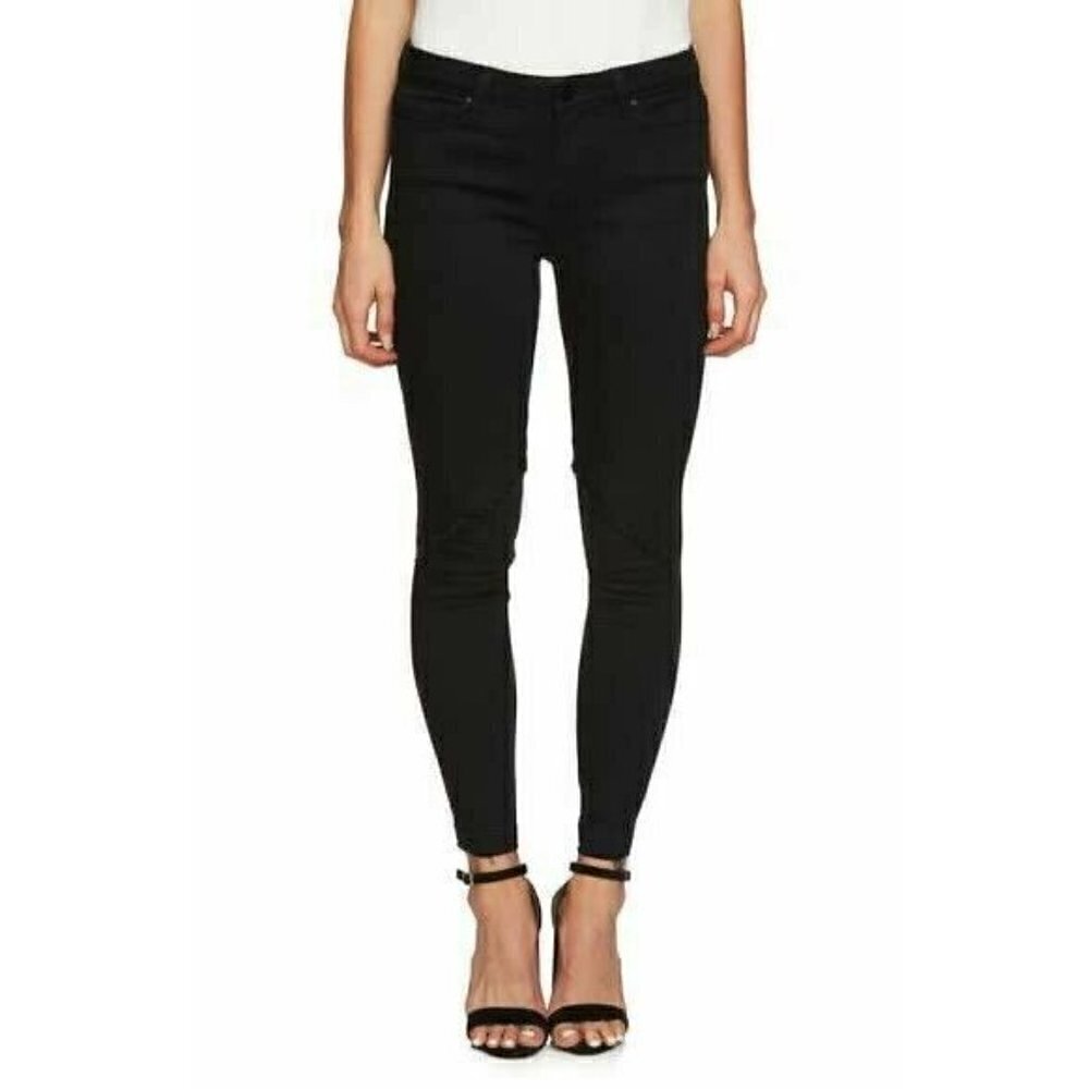 1.State Womens Black Denim Frayed Released Hem Skinny Jeansin Super Was - Picture 2 of 12